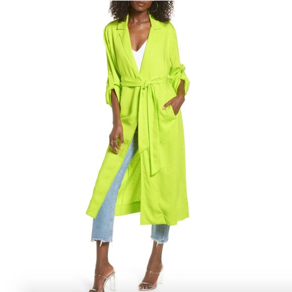 (NWT) AFRM Hendrix lime green Duster | WOMENS SMALL - Picture 3 of 5
